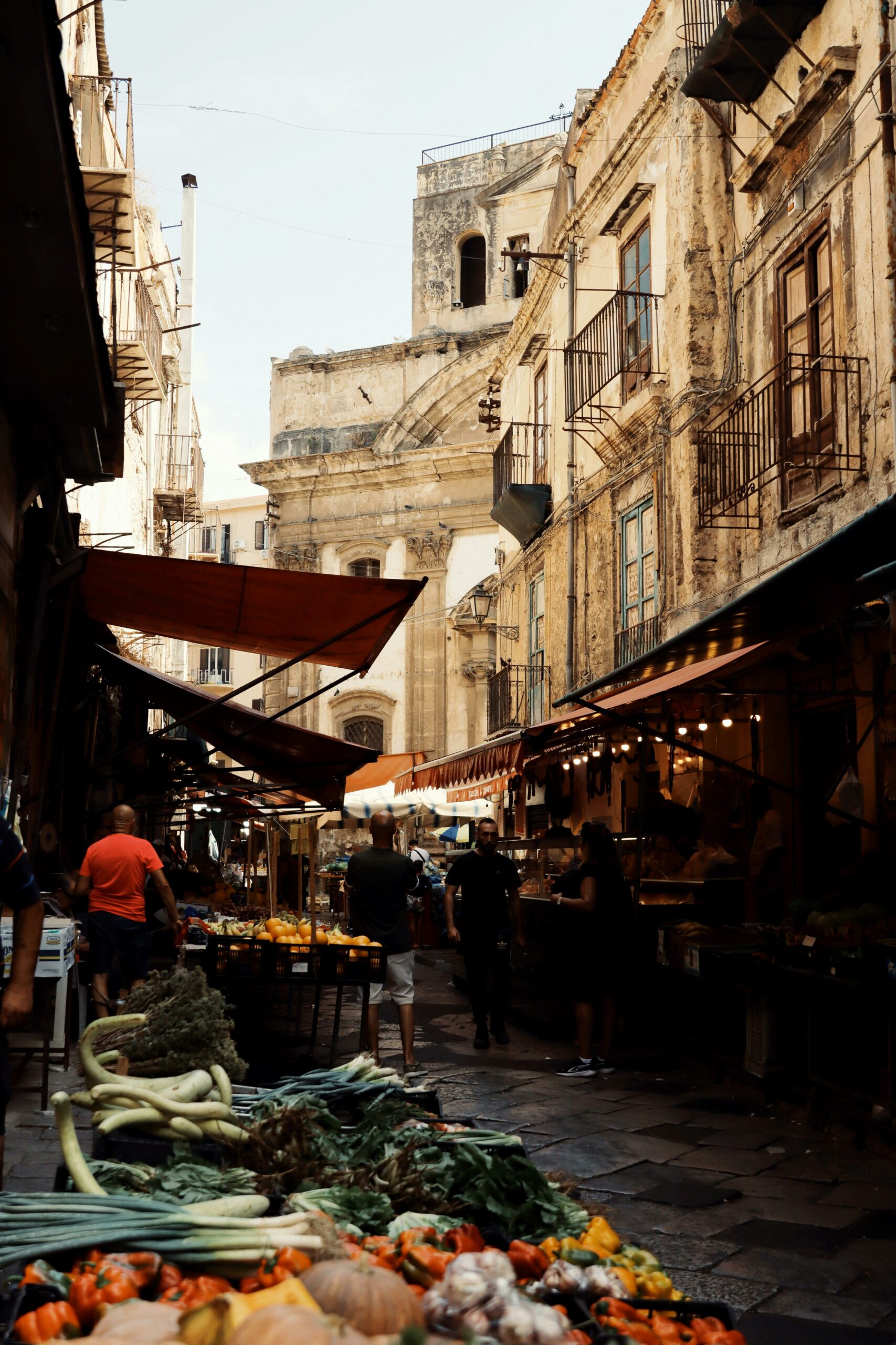 Market Stalls in Street of Palermo